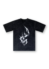 Black Skull Acid Wash Loose-Fit T-shirt