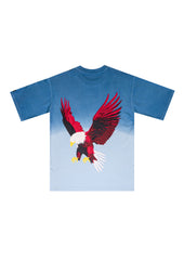 Blue Ombre Eagle Loose-Fit T-shirt