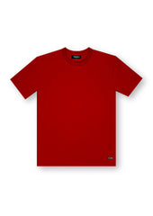 Red Crew Neck Basics T-shirt