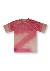 Red & Beige Acid Wash Loose-Fit T-shirt