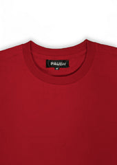 Red Crew Neck Basics T-shirt